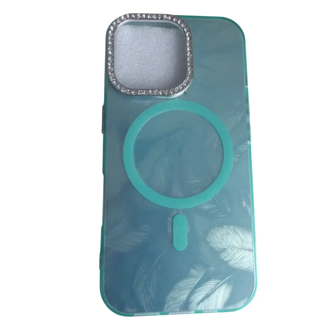 Forro Magsafe Hojas Iphone 16 Verde Aguamarina